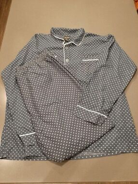 George Martin 2XL Navy Geometric Print Pajama Set Cotton Blend